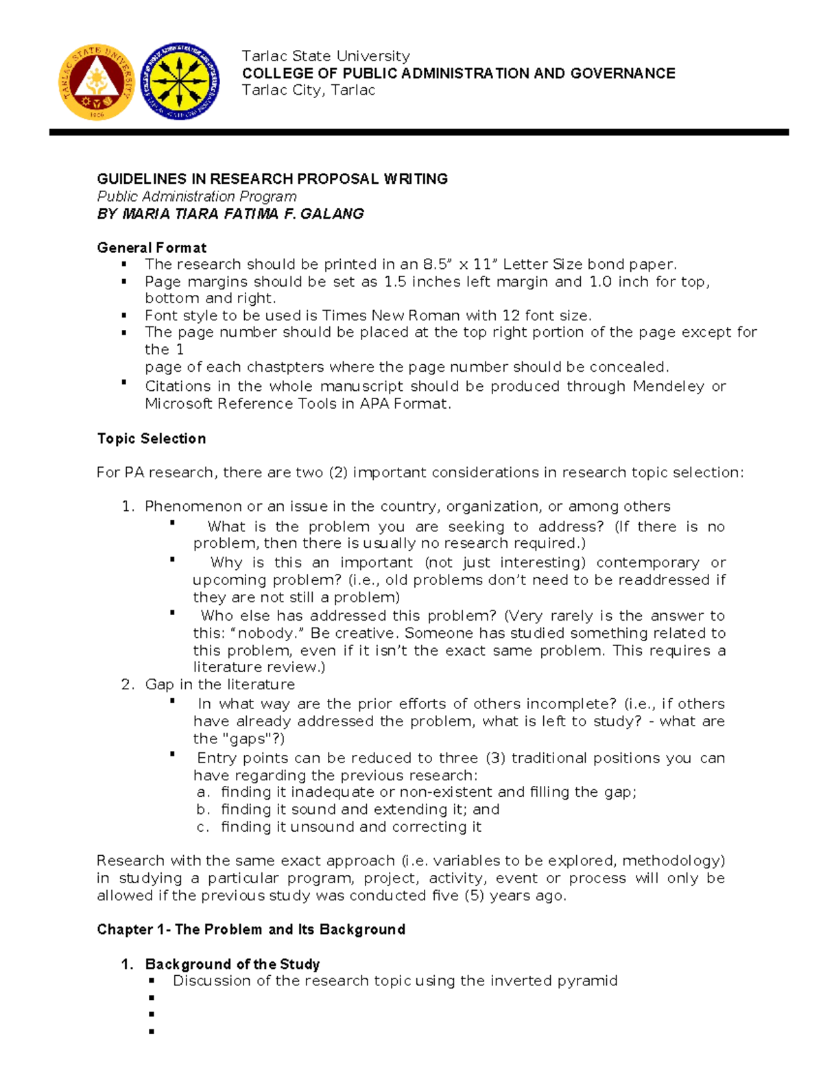 09132021 Research Proposal Guidelines - COLLEGE OF PUBLIC ...