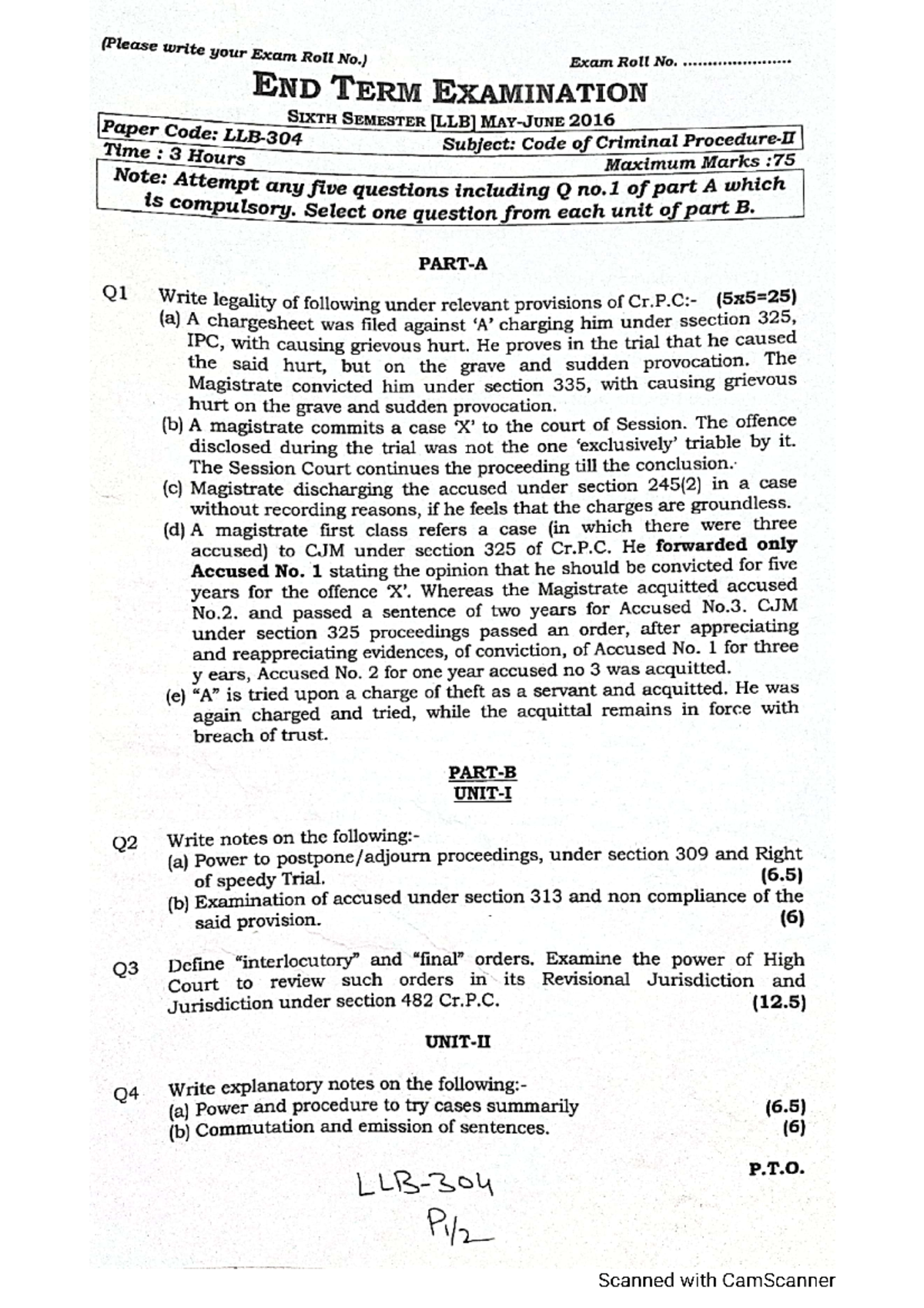 Old Question papers - 6th sem - LLB - Studocu