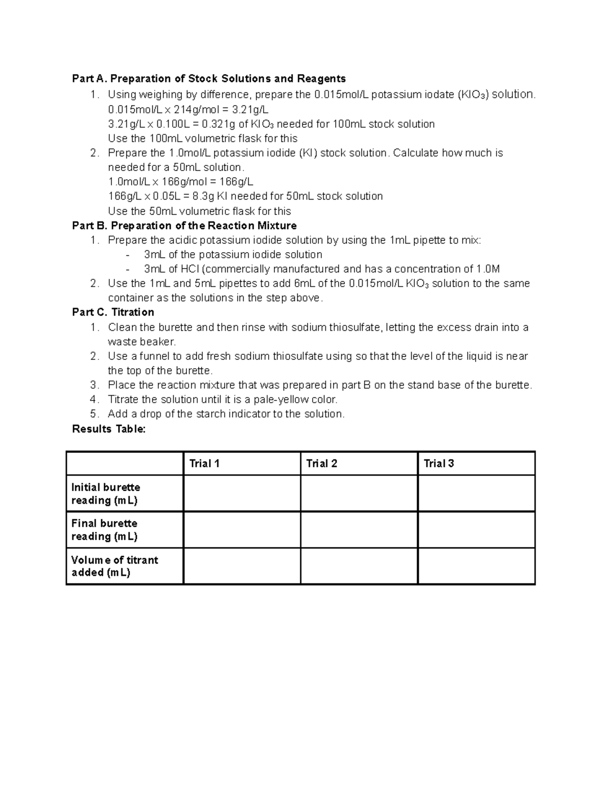 project-c-procedure-proposal-part-a-preparation-of-stock-solutions