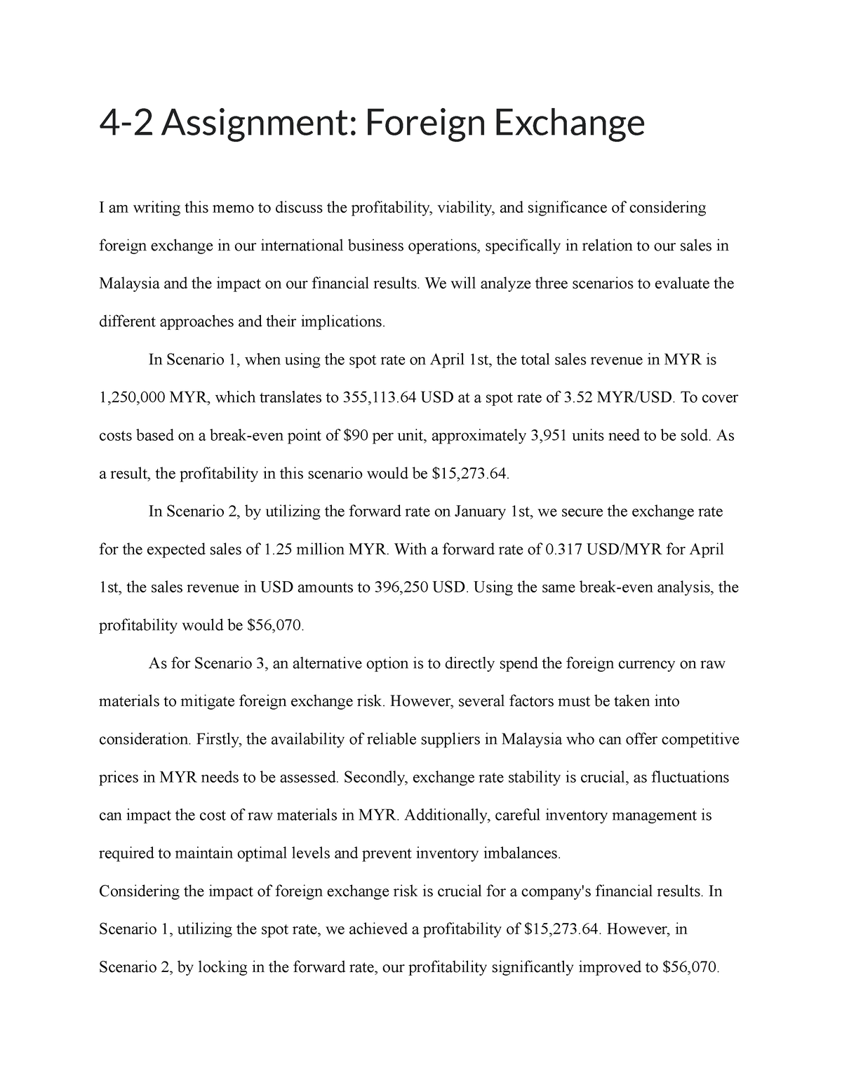 foreign affairs comparisons assignment