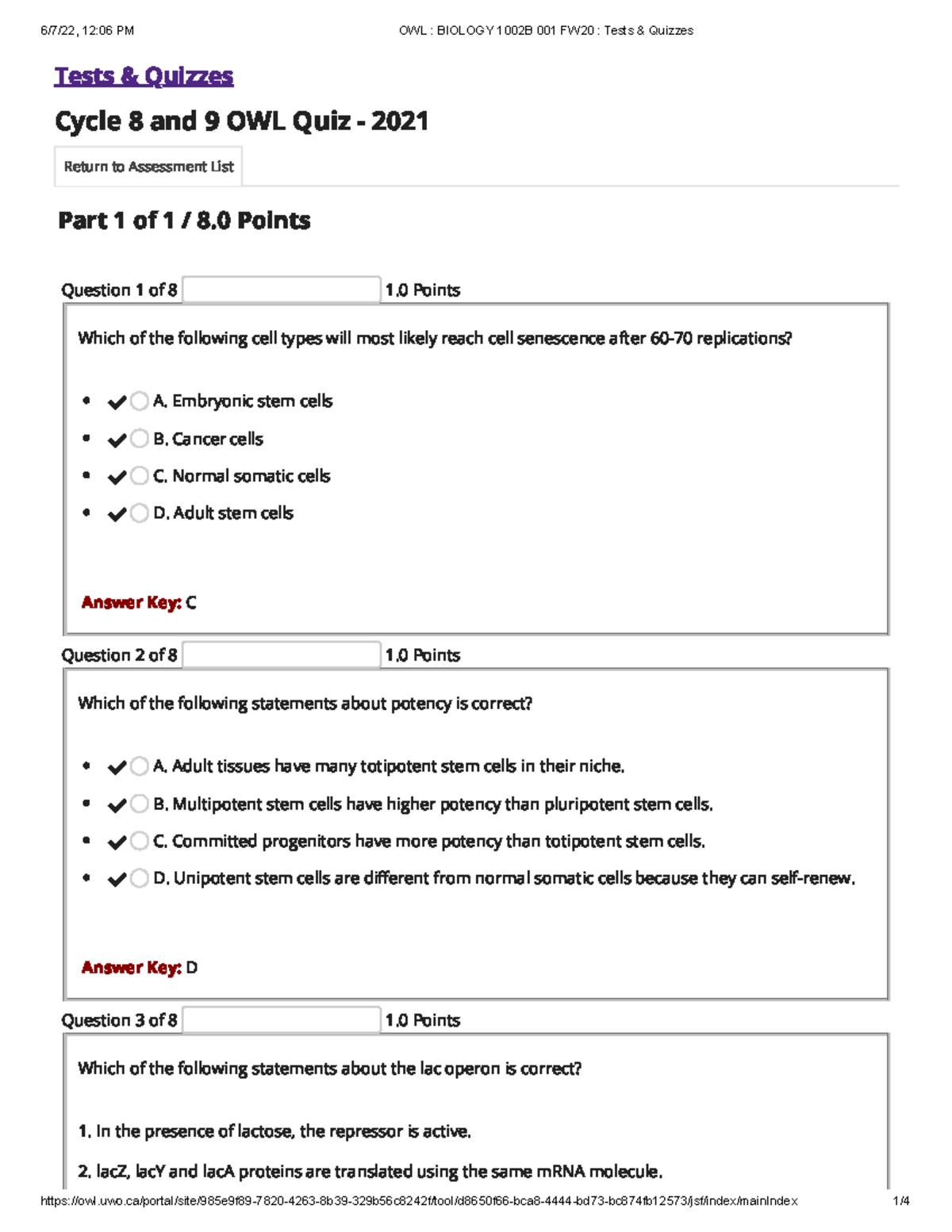 Quizcycle 0809 - Quiz3 - Tests & Quizzes Cycle 8 And 9 OWL Quiz - 2021 ...