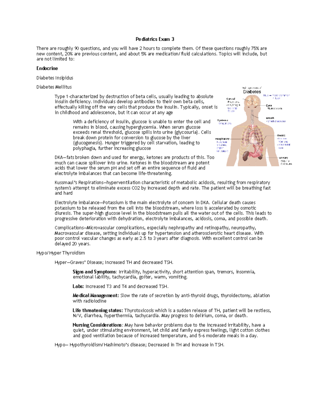 Pediatrics Exam 3 Study Guide - Pediatrics Exam 3 There are roughly 90 ...