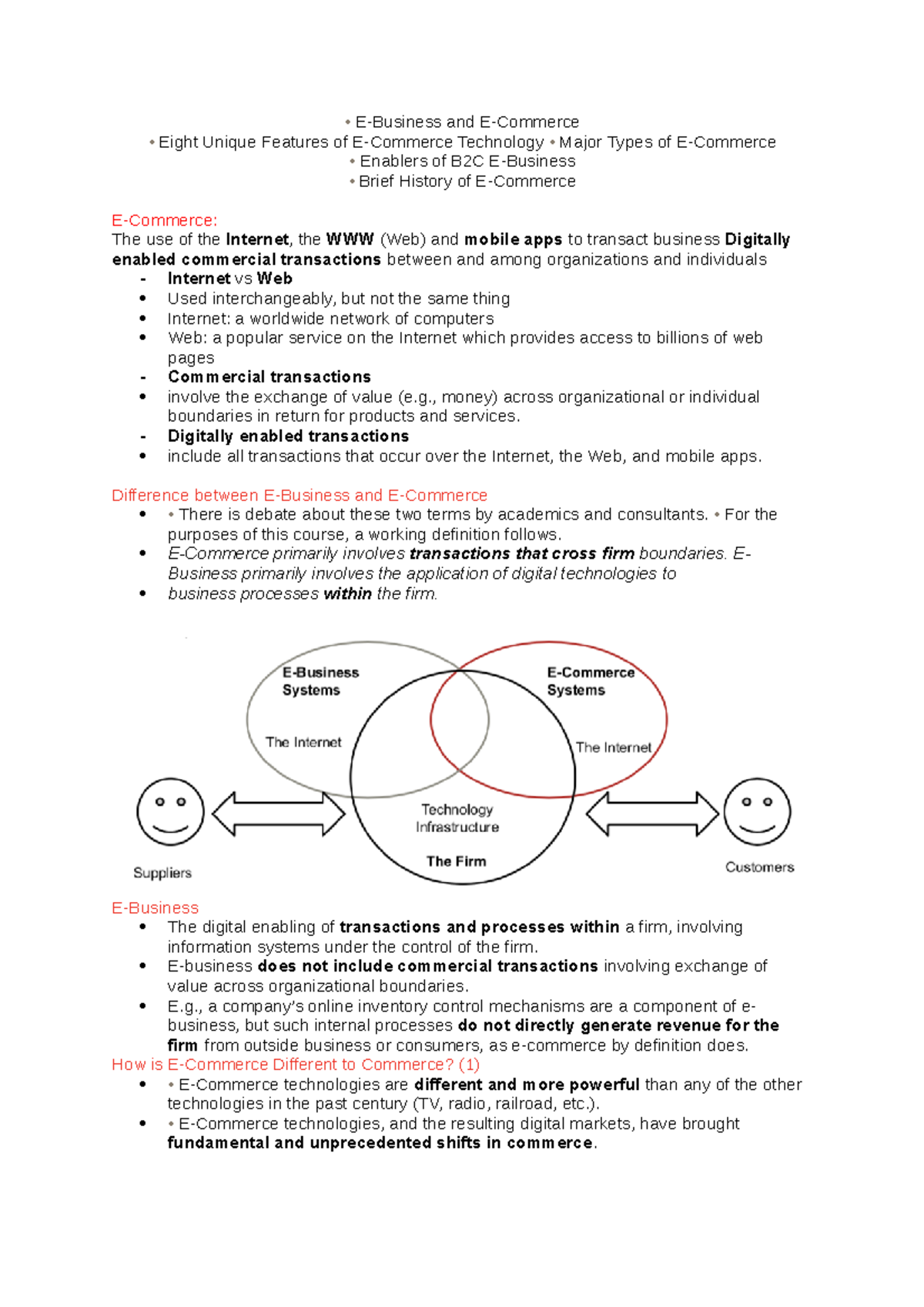 Lecture one notes • E-Business and E-Commerce - E-Business and E ...