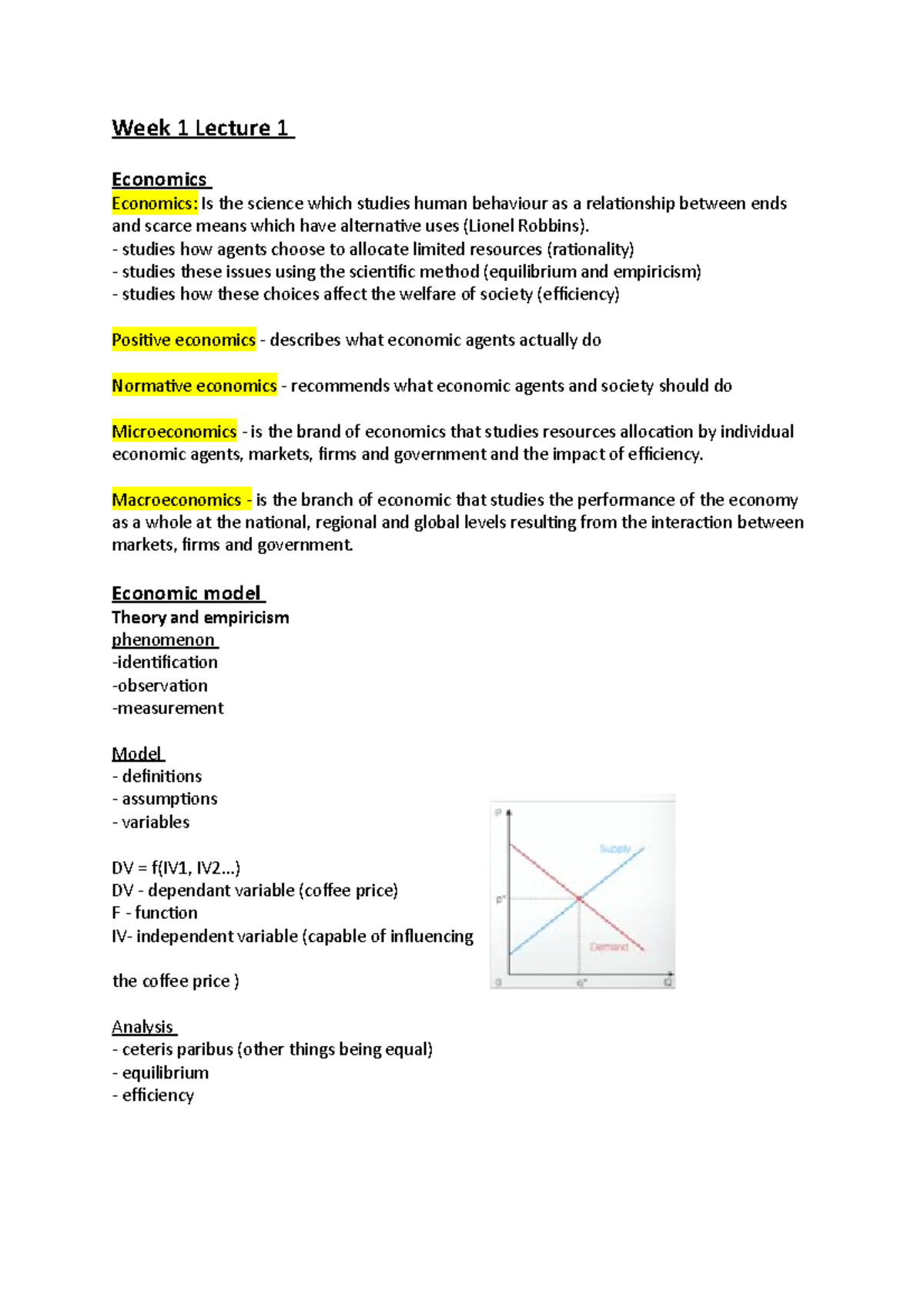 Week 1 Lecture 1 Lecture 1 Prices And Markets - Week 1 Lecture 1 ...