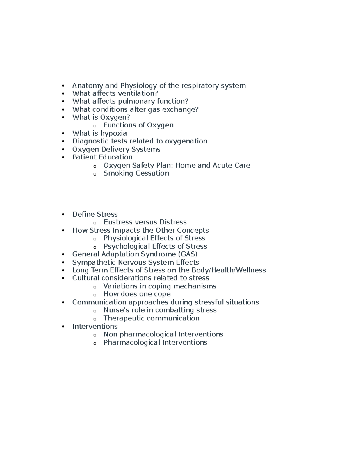 215 exam 4 - notes - Anatomy and Physiology of the respiratory system ...