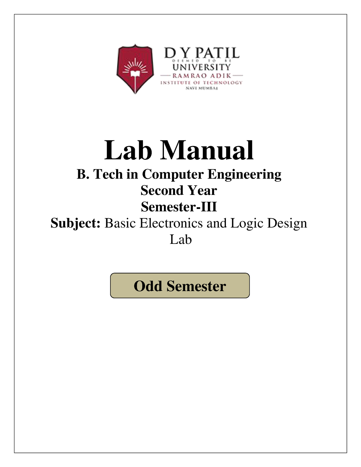 Lab Manual BELD 22 23 Updated - Lab Manual B. Tech In Computer ...