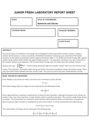 Geiger counter VLAB - JUNIOR FRESH LABORATORY REPORT SHEET ...
