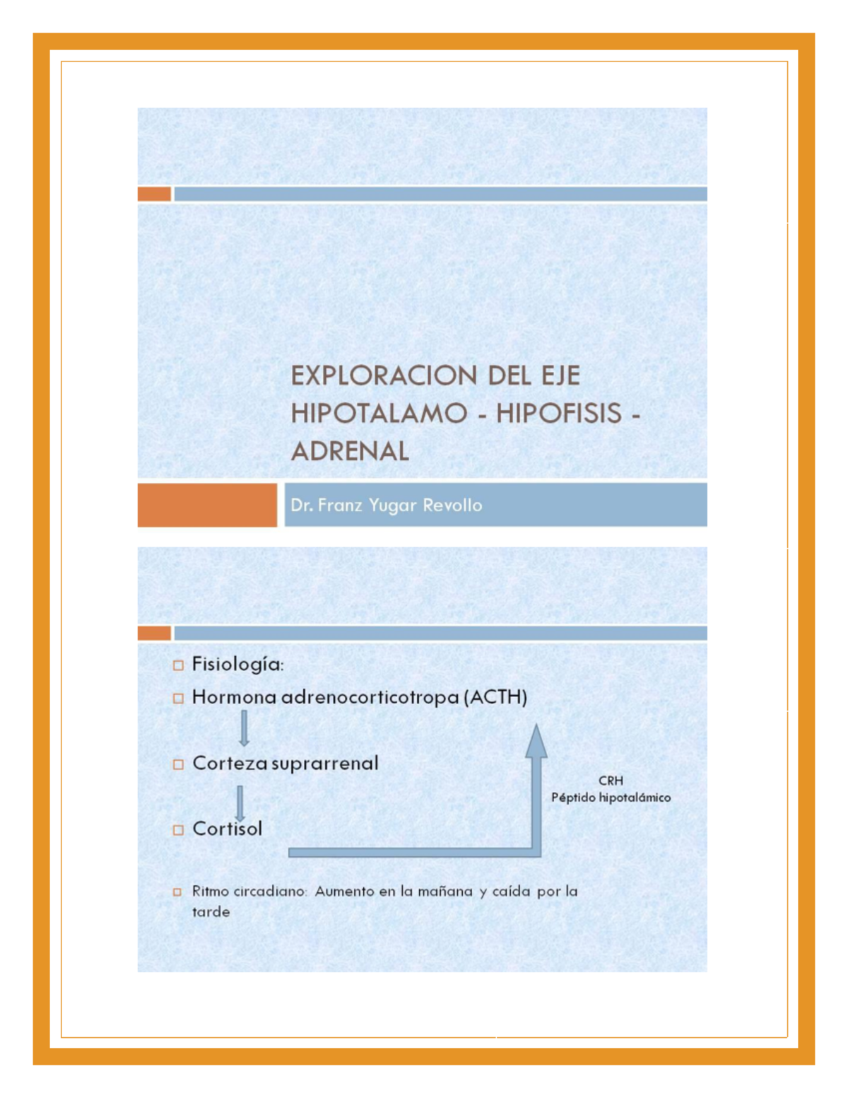 Exploracion Del Eje Hipotalamo Hipofisis Adrenal Semiolog A