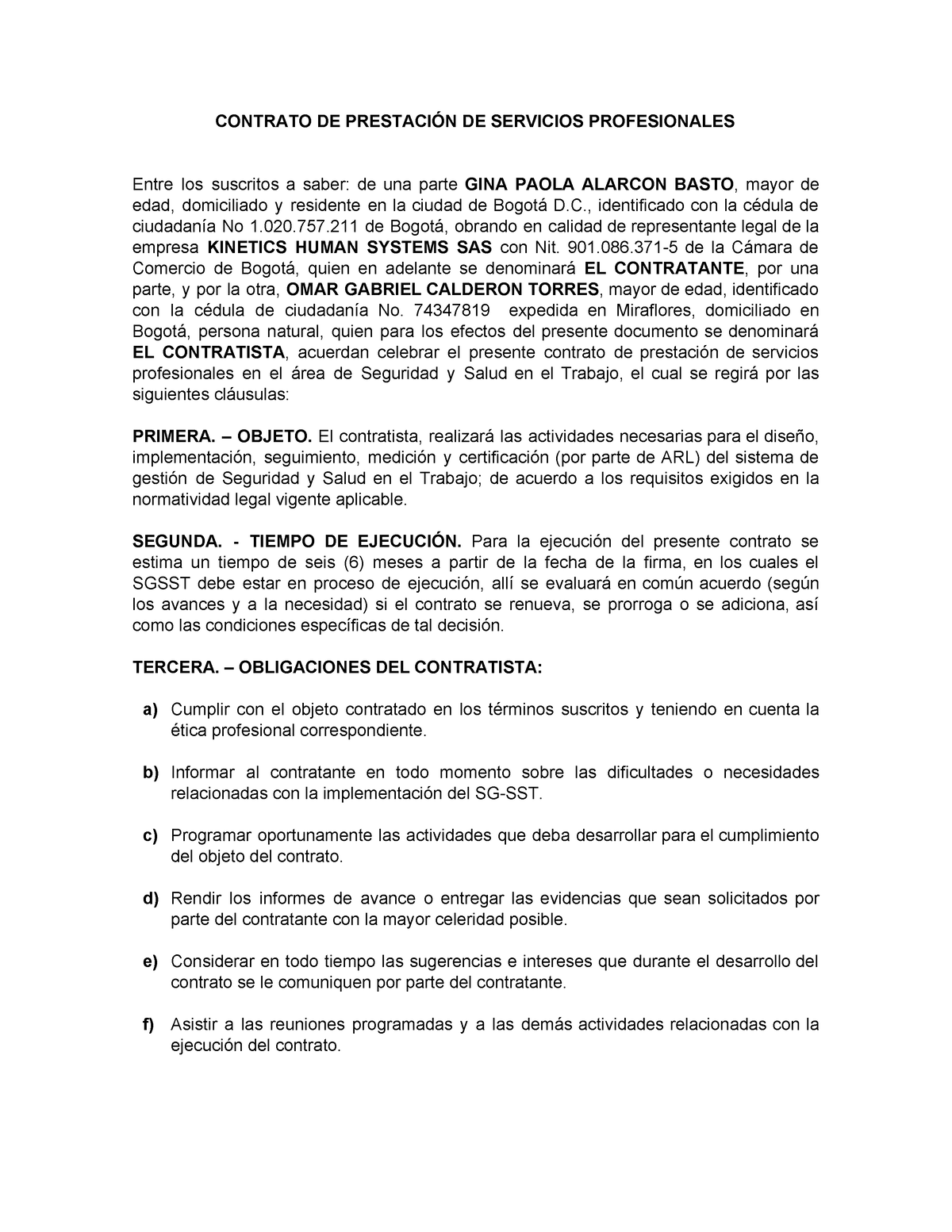 394374865 Modelo Contrato Para Prestacion de Servicios Profesionales -  CONTRATO DE PRESTACIÓN DE - Studocu