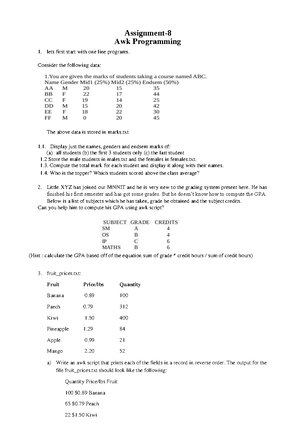 Assignment 7 - shell lab - Assignment- SHELL PROGRAMMING Exercise 1 ...