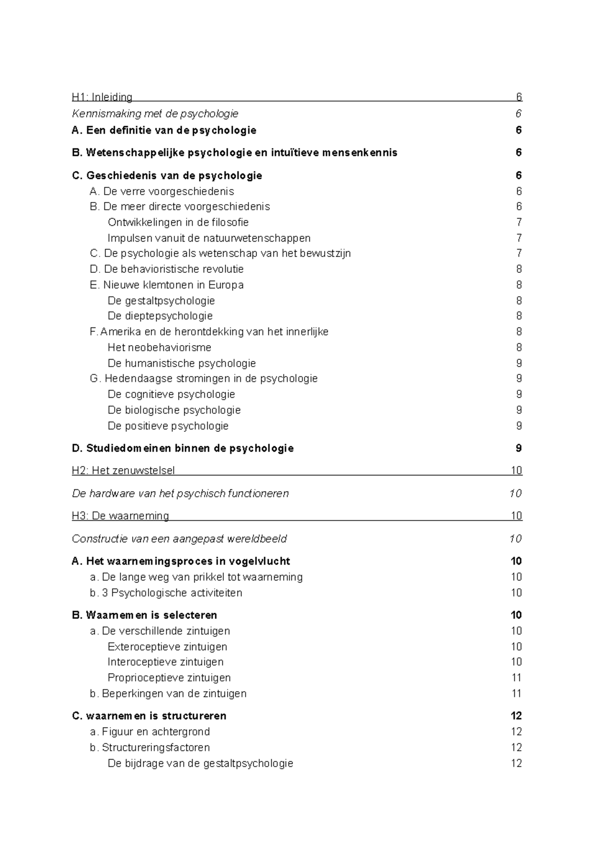 Algemene Psychologie - Een Samenvatting Met Extra Bijlagen - H1 ...