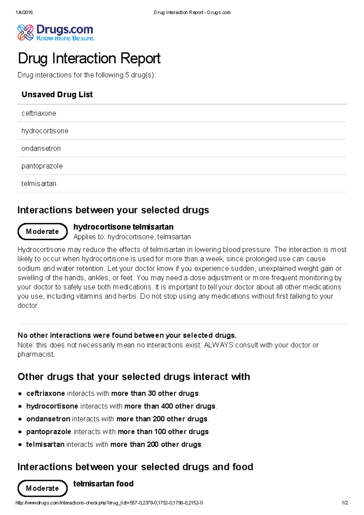 Drug Interaction Report - Drugs Devanshu - 1/4/2016 Drug Interaction ...