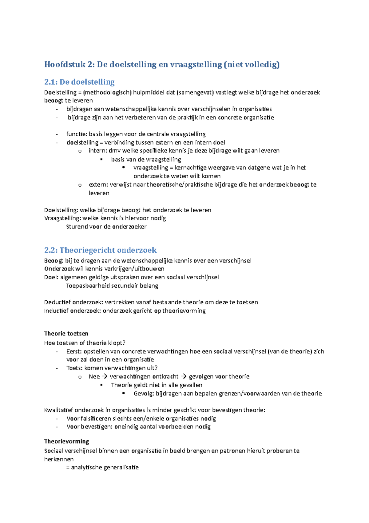 Hoofdstuk 2 Bleijenbergh - Kwalitatief Onderzoek In Organisaties ...