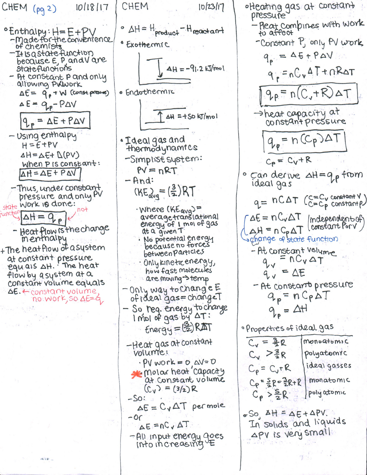 Chemistry 10.23.17 - Heat Problems - CHEM (Pa 2) Iolmn CHEM 10!st ...