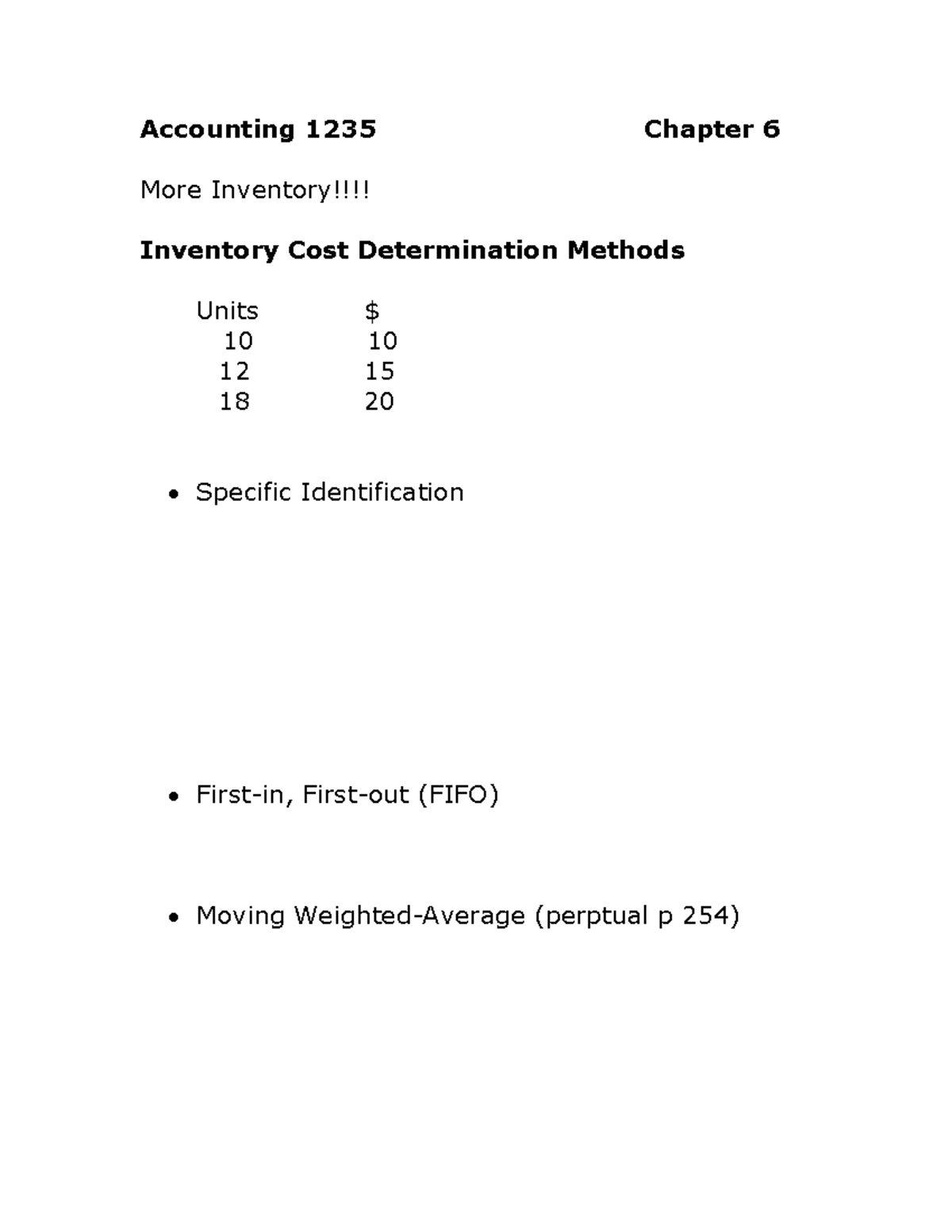 Ch 6 - this is chapter 6 - Accounting 1 235 Chapter 6 More Inventory ...