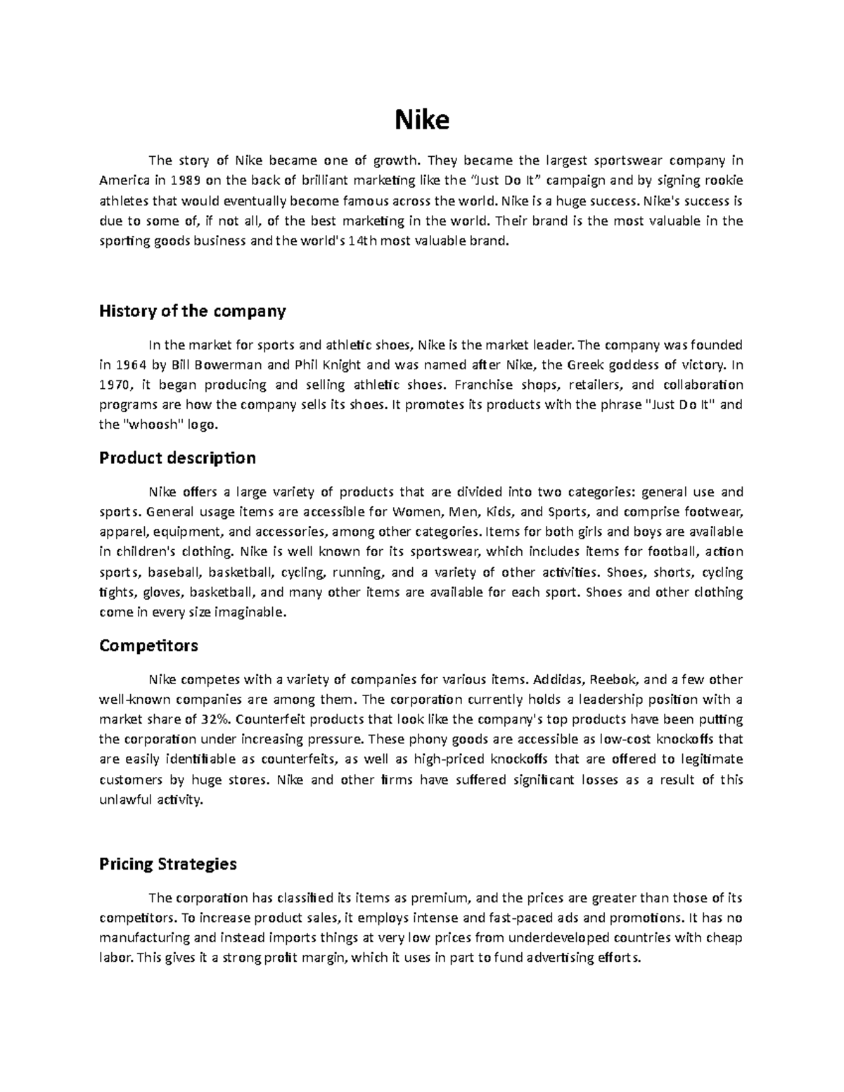 Nike history entreprenuership success 101 Nike The story of Nike