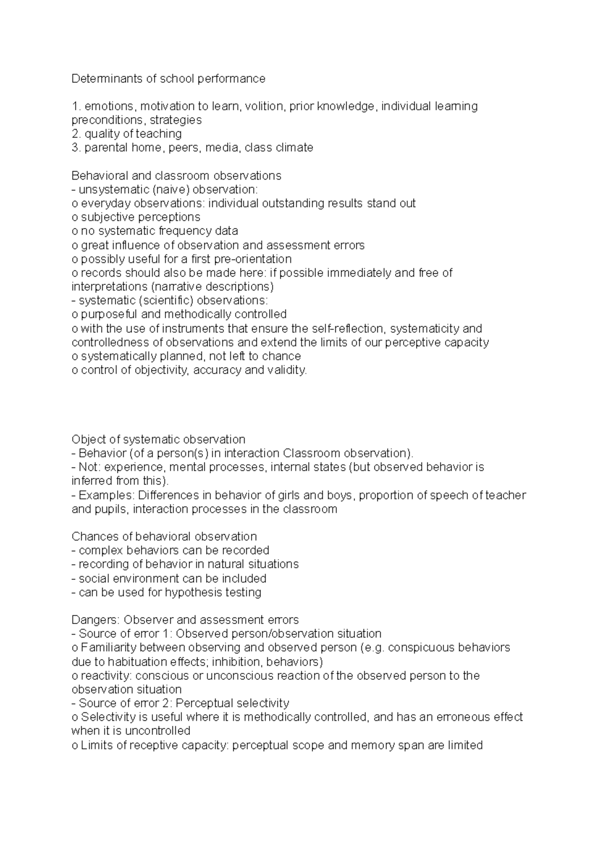 Determinants of school performance - Determinants of school performance ...