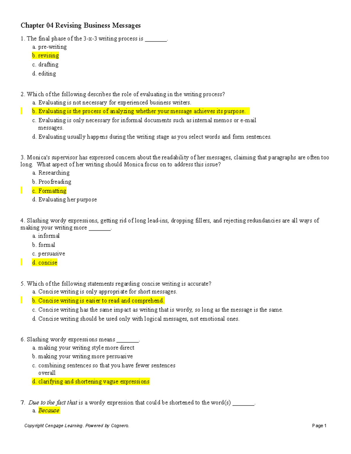 Chapter 04 Revising Business Messages MHH Chapter 04 Revising