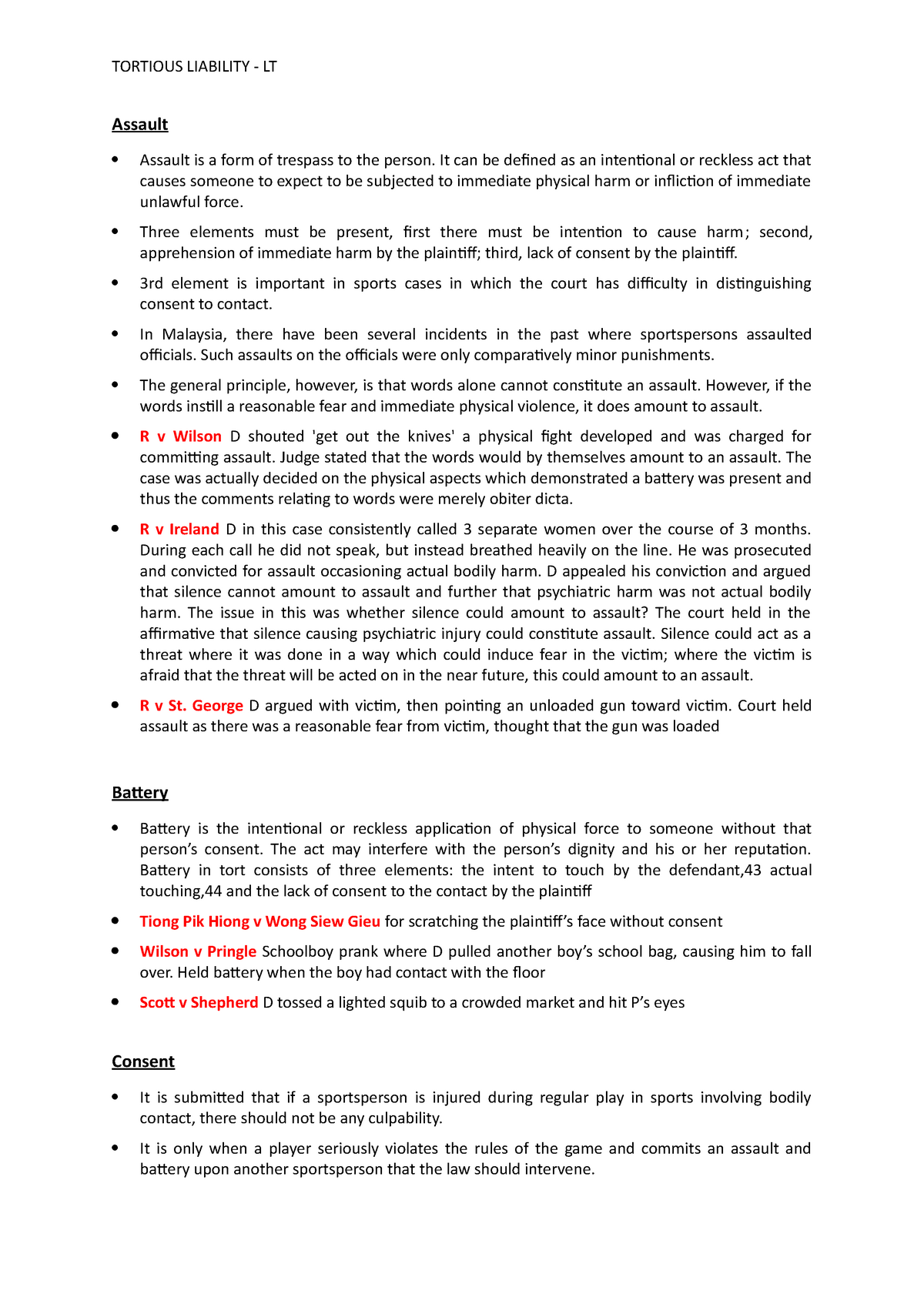 assault and battery cases in sport