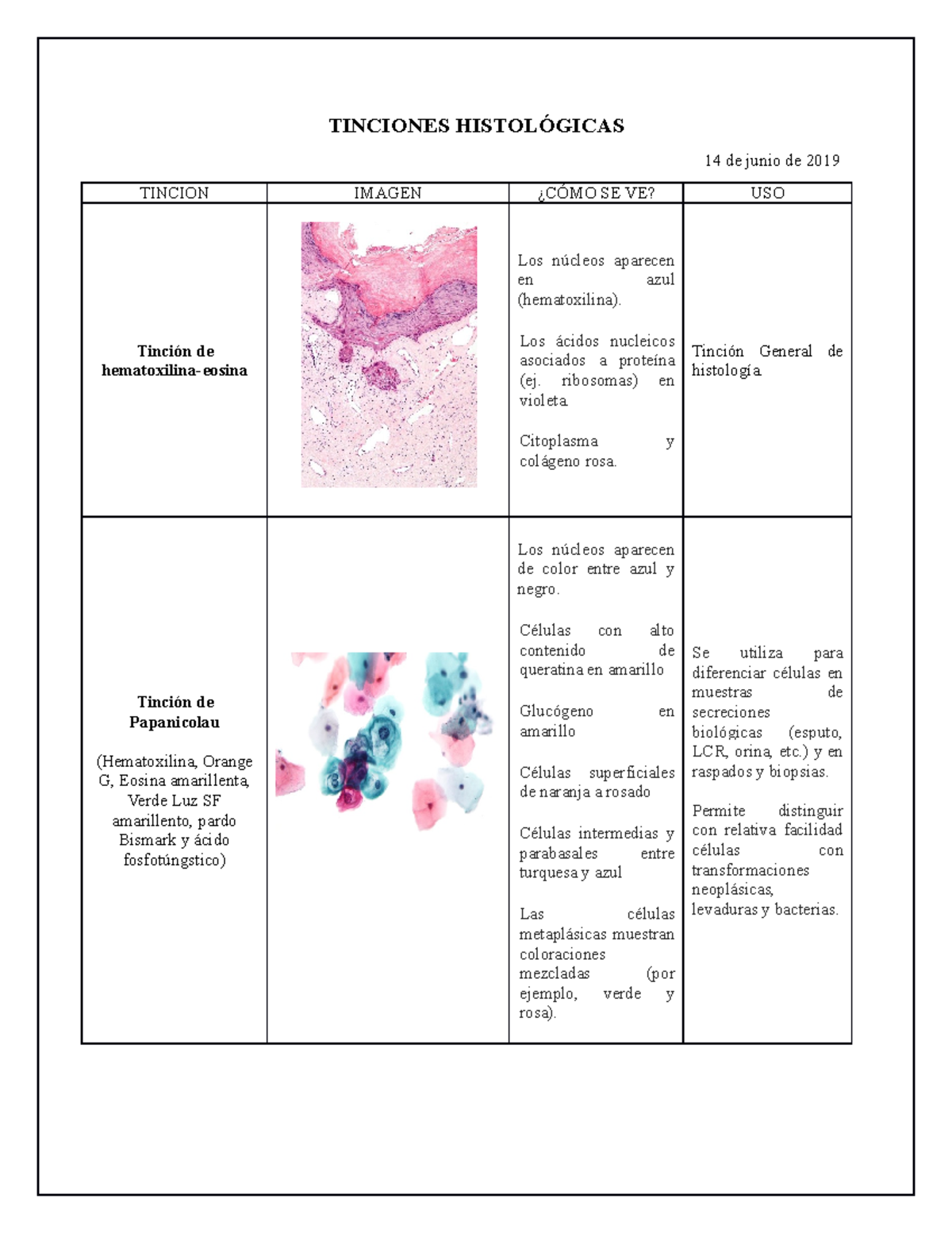 Tinciones Histológicas - TINCIONES HISTOLÓGICAS 14 De Junio De 2019 ...
