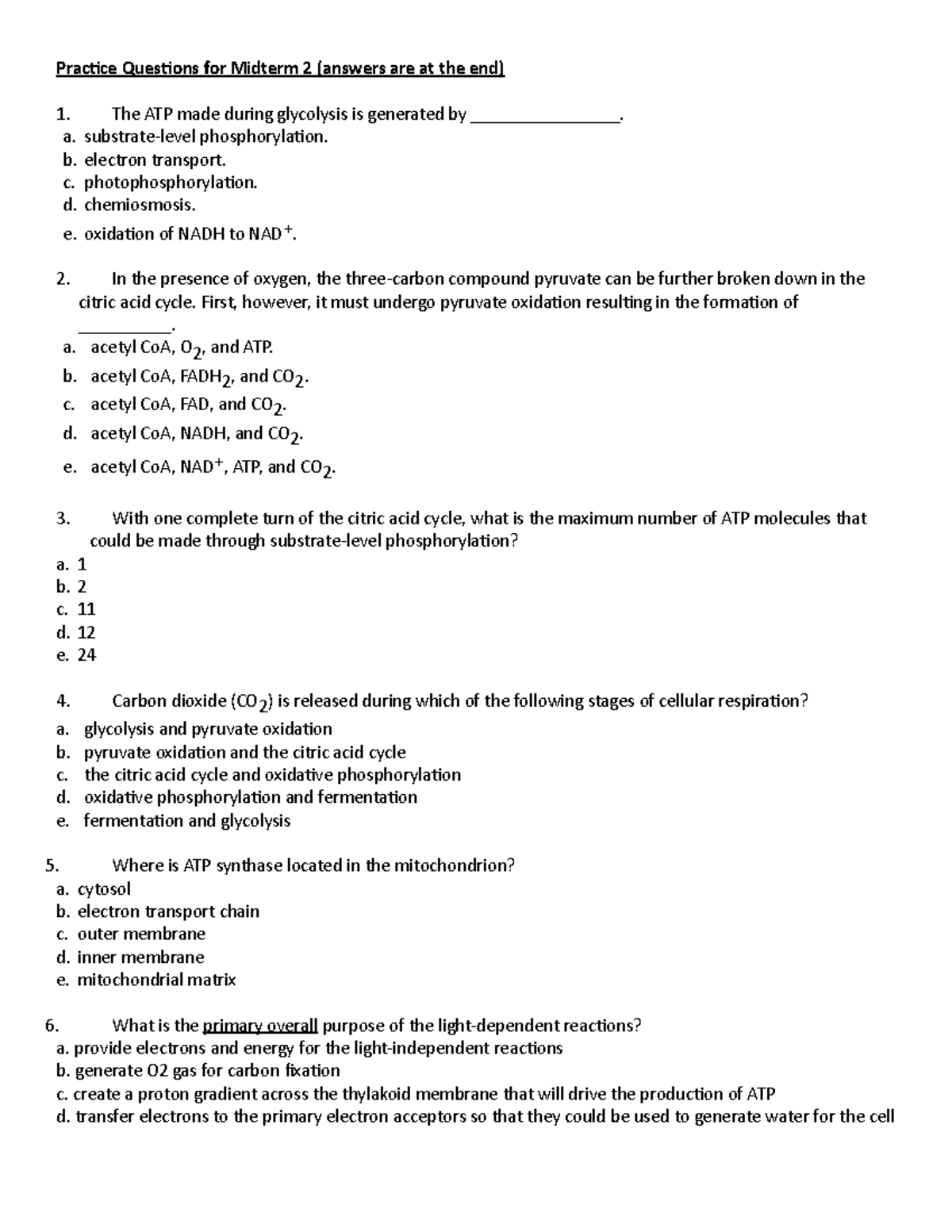 Midterm exam 2 2018, questions and answers - Practice Questions for ...