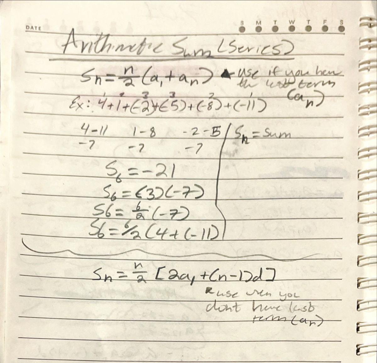 Alg2 - 7.01 - pg2 - DATE Arithmetic Sum (Series) Sh n Catar ) use if ...