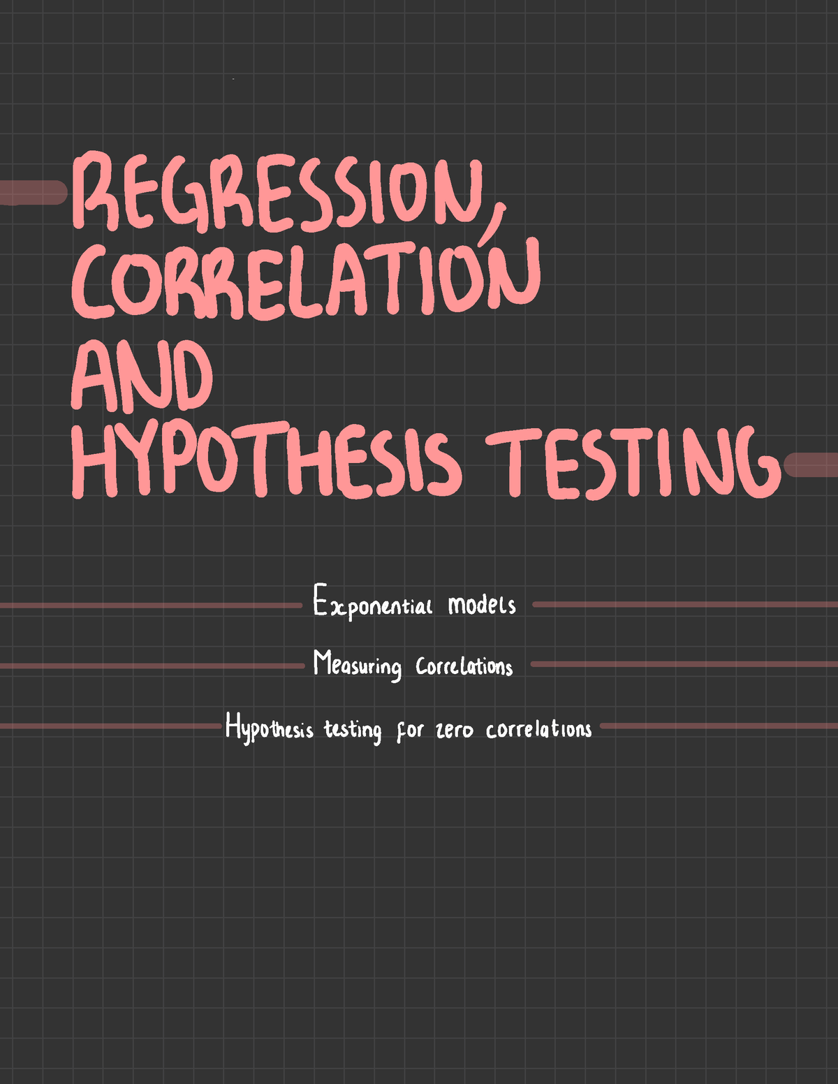 hypothesis testing correlation and regression