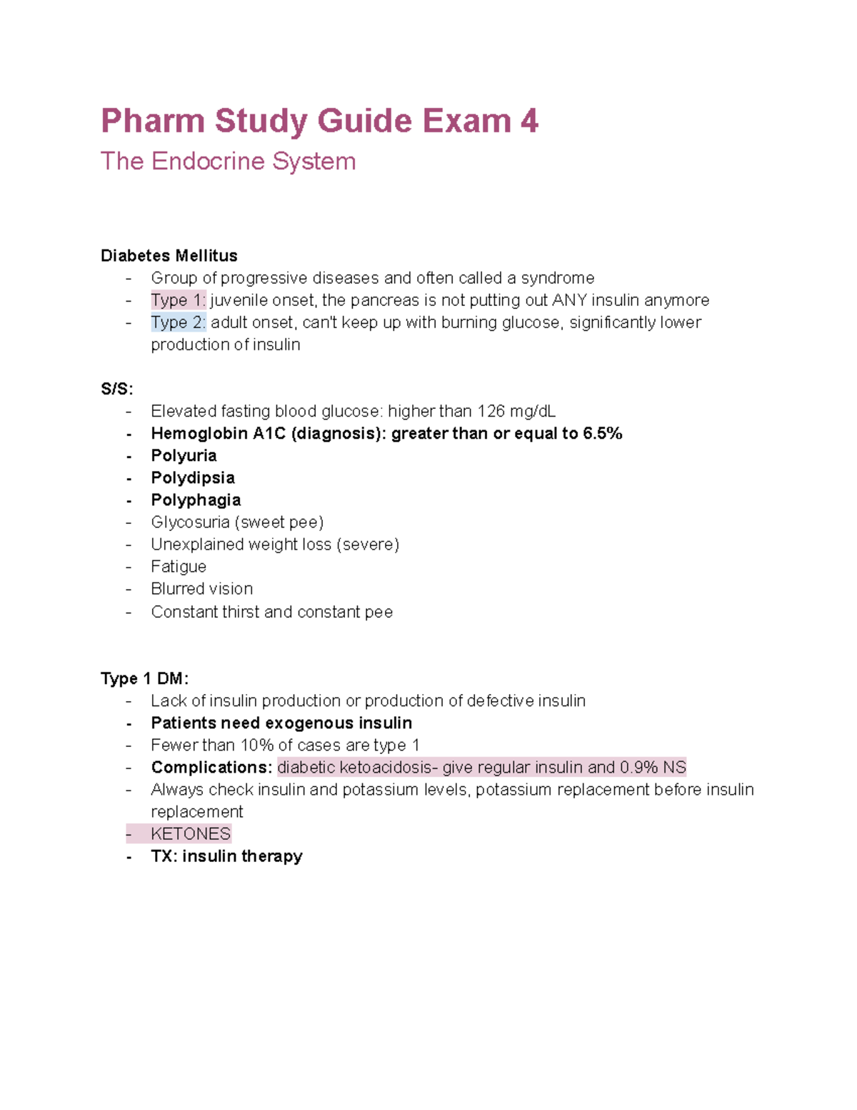 Pharm Study Guide Exam 4 - Studocu