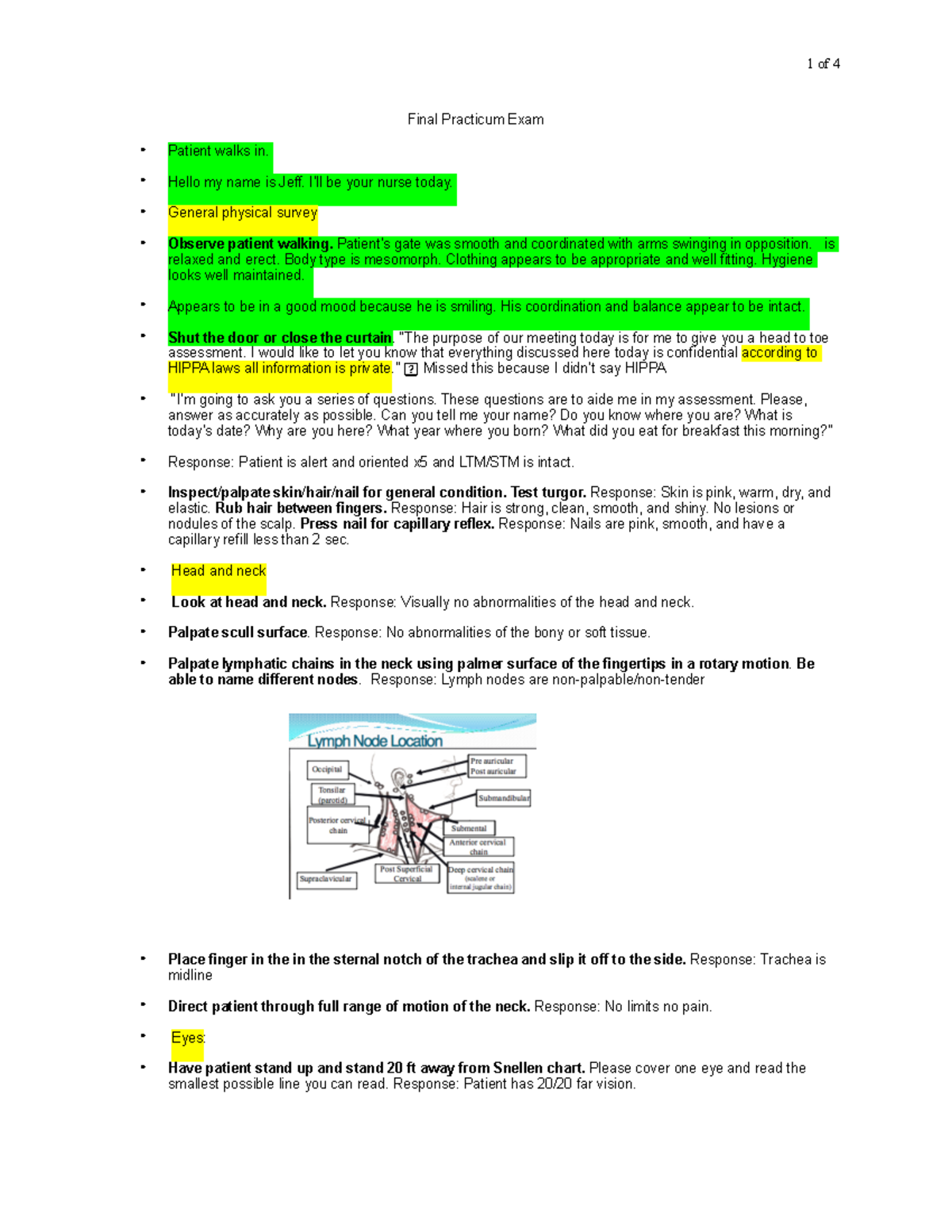 Praticum - susan Randoll as teacher - Final Practicum Exam • Patient ...