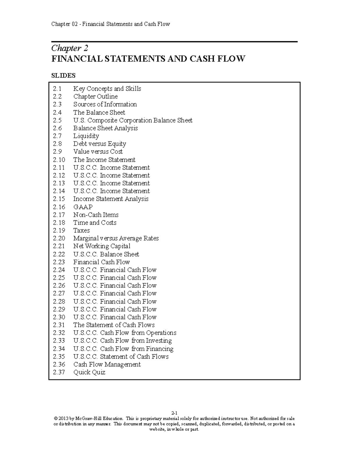 Chap002 - Chapter 2 FINANCIAL STATEMENTS AND CASH FLOW SLIDES 2- © 2013 ...