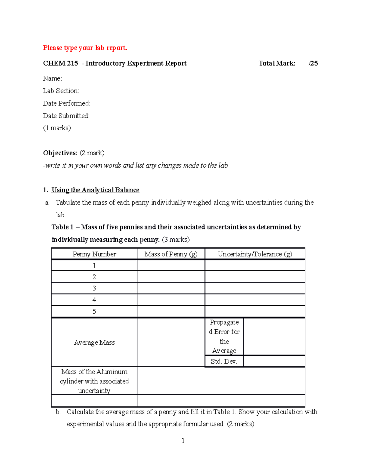 Introductory Lab Report template -20221 - Please type your lab report ...