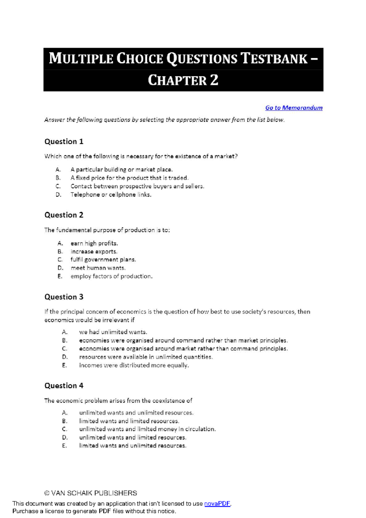 Multiple Choice Questions Testbank – Chapter 2 - ECC102 - Studocu