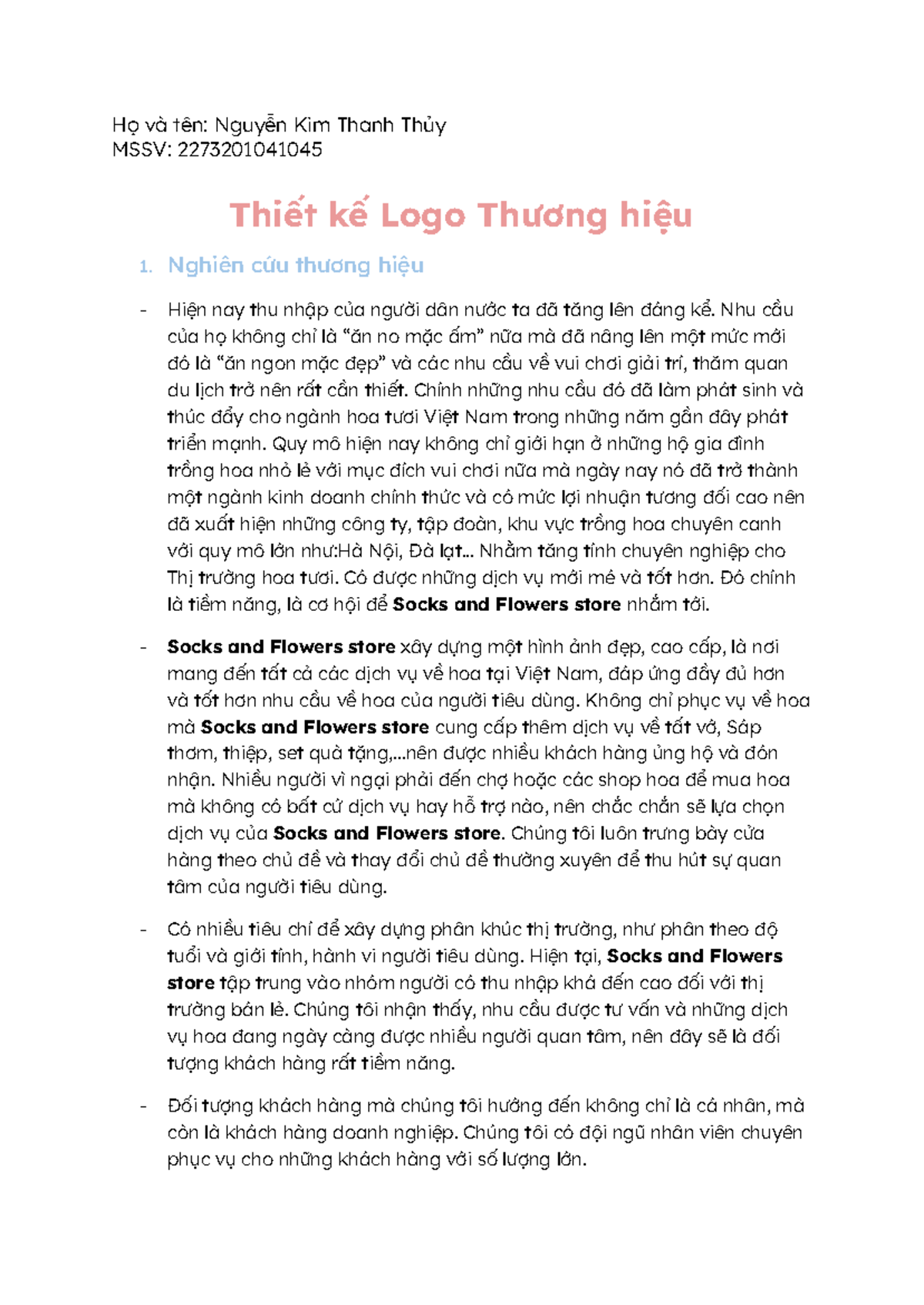 [THIẾT KẾ LOGO] Nguyễn Kim Thanh Thủy - 22732010 41045 - Họ và tên ...