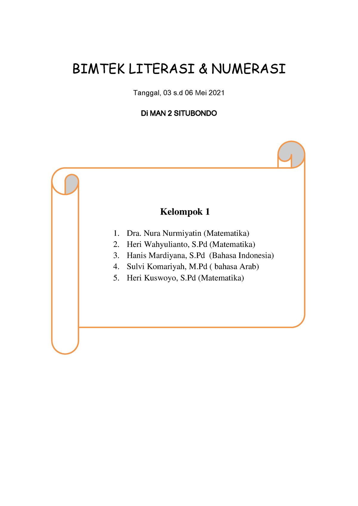 RPP Berbasis Literasi Dan Numerasi Kelompok 1 - BIMTEK LITERASI ...