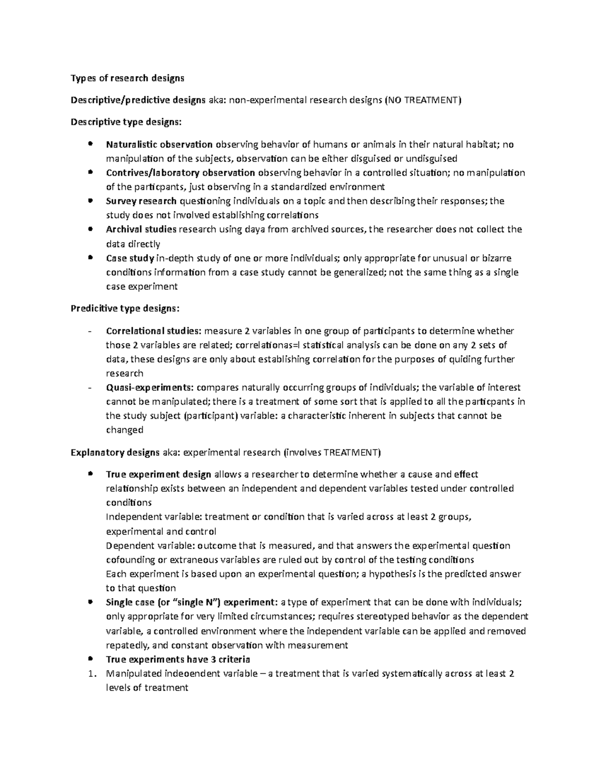 Types of research designs notes Types of research designs Descrip琀椀ve