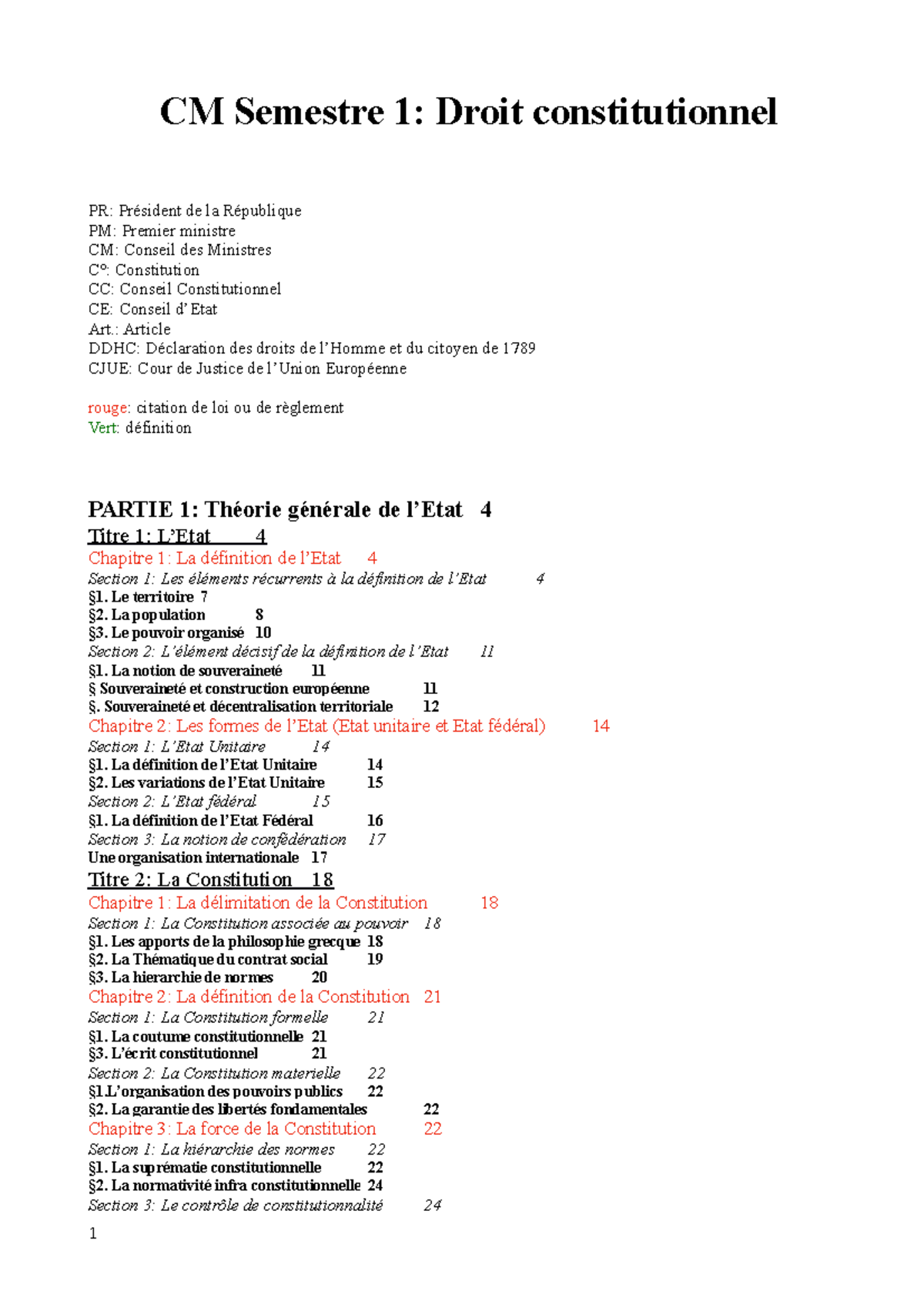 Cm 1 Droit Constitutionnel W Cm Semestre 1 Droit Constitutionnel Pr Président De La