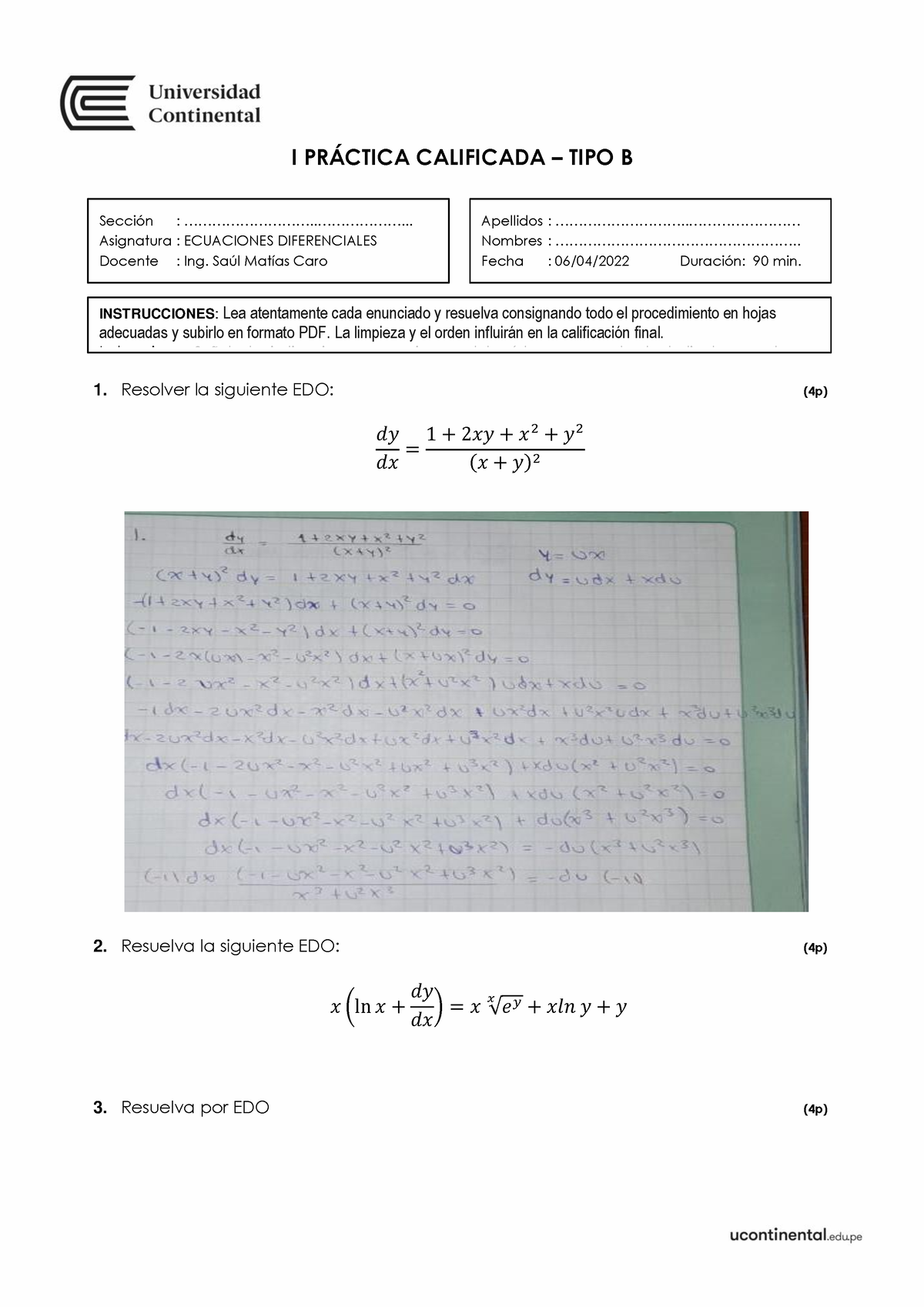 1 Practica Calificada-B- Propuesto Frank - I PRÁCTICA CALIFICADA – TIPO ...