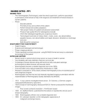 Mammo EXAM 4 - xxxxxxxxx - CHAPTER 17 PP PREOPERATIVE LOCALIZATION ...