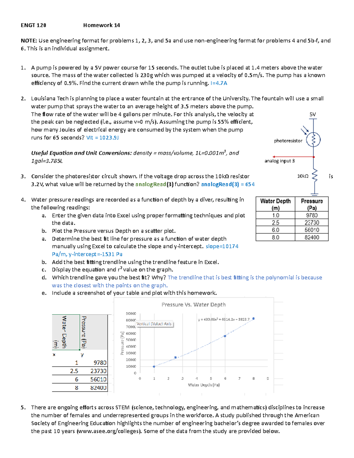Homework 14 ENGT221- unfinished - ENGT 120 Homework 14 NOTE: Use ...