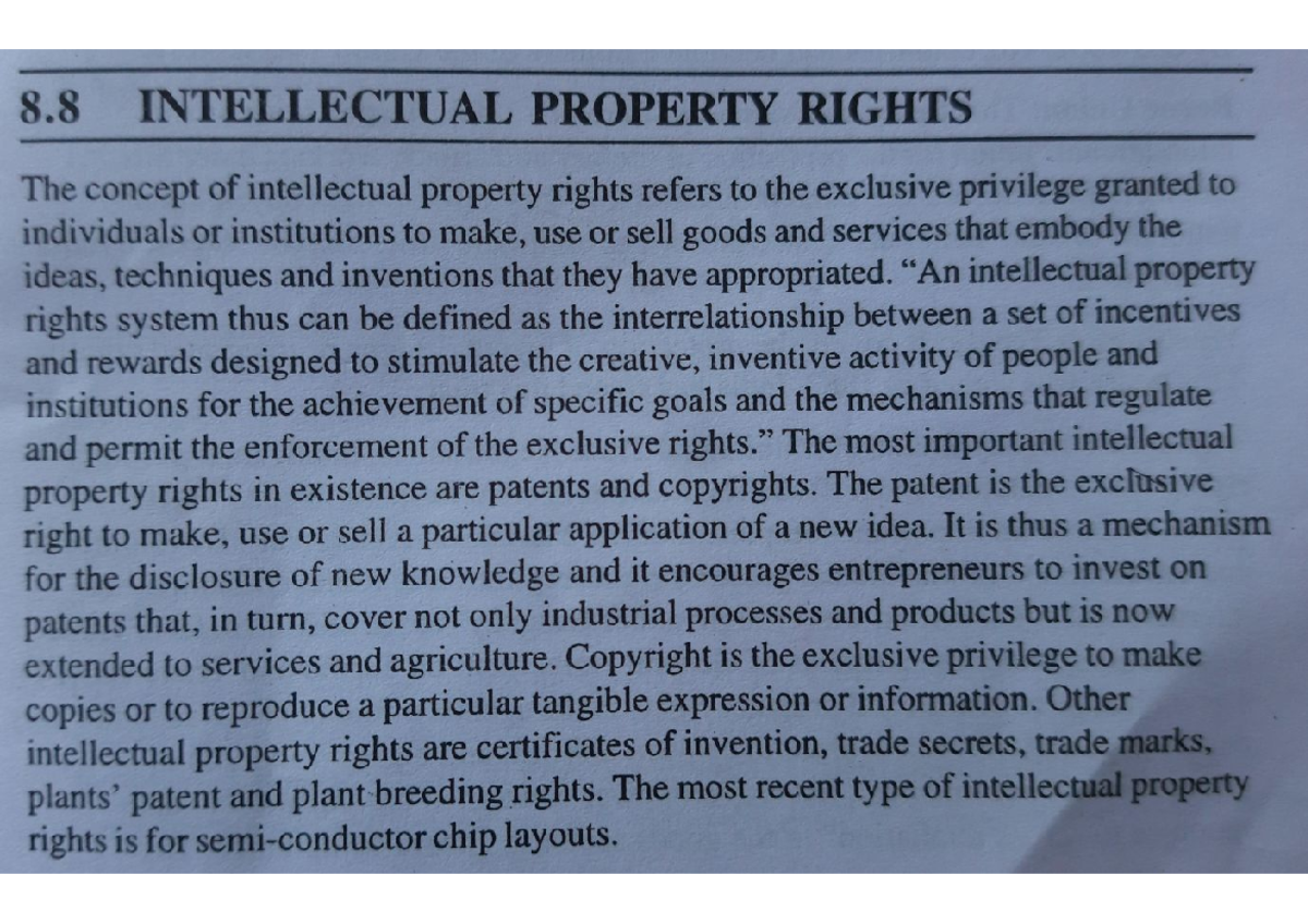 Intellectual Property Rights - International Business Environment - StuDocu