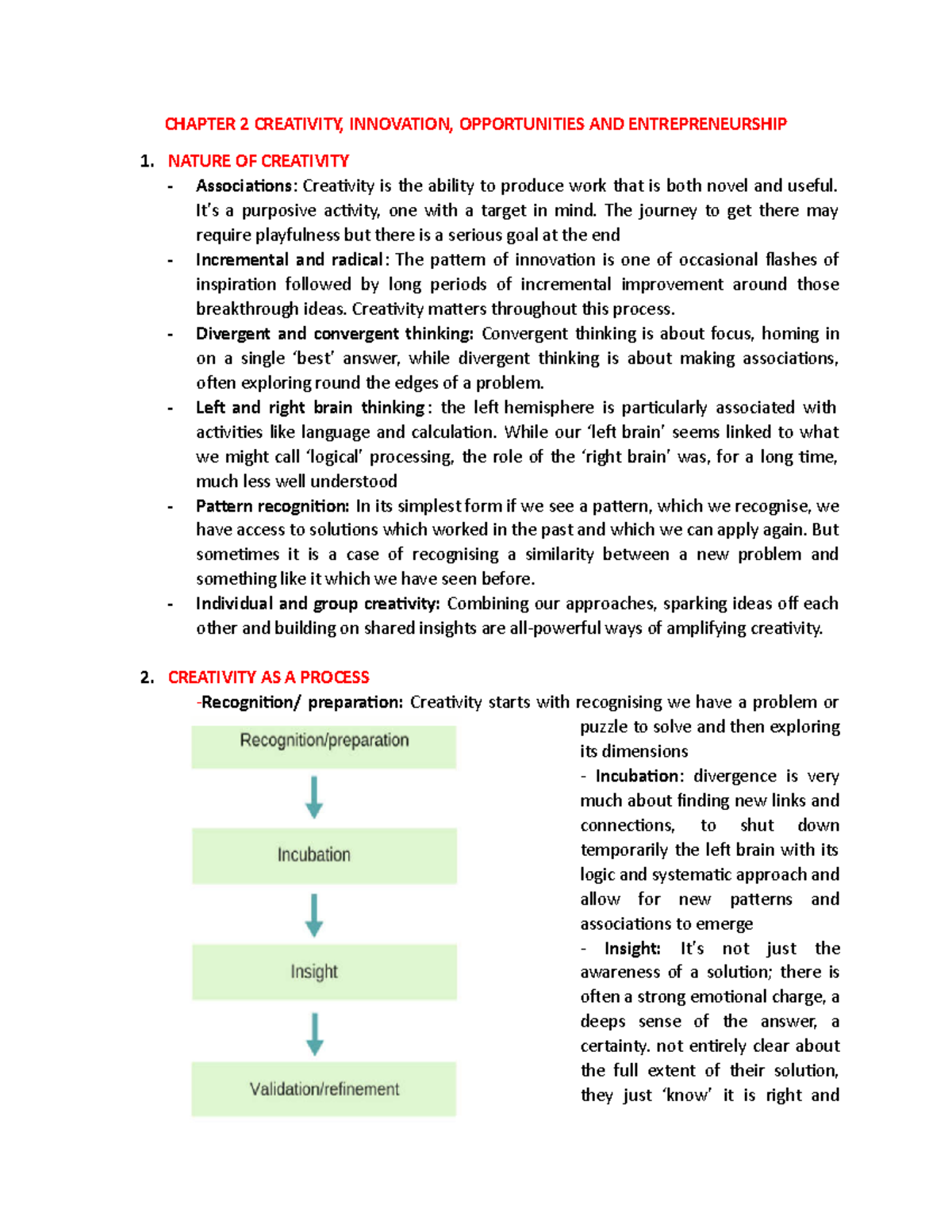 Chapter 2 Creativity - CHAPTER 2 CREATIVITY, INNOVATION, OPPORTUNITIES ...