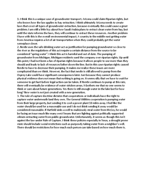 Water Law Outline Spring 2021 - Table of Contents - Spring - Studocu