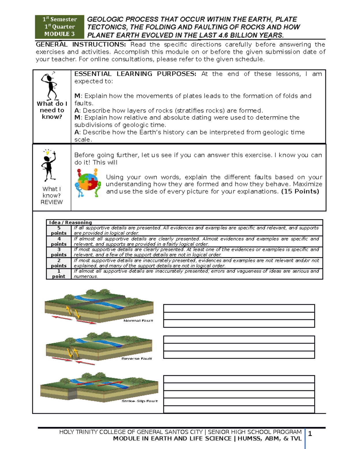 ELS Week 3 - Hehe - 1 st Semester 1 st Quarter MODULE 3 GEOLOGIC ...