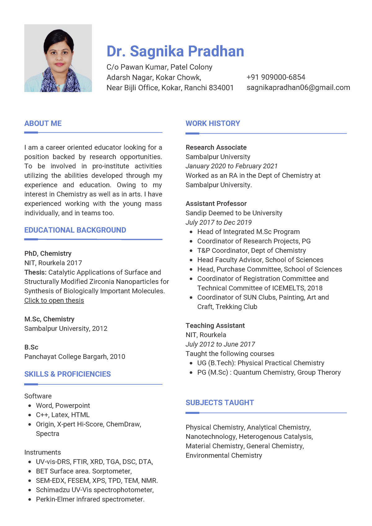 Sagnika Pradhan Resume - SKILLS & PROFICIENCIES Word, Powerpoint C++ ...