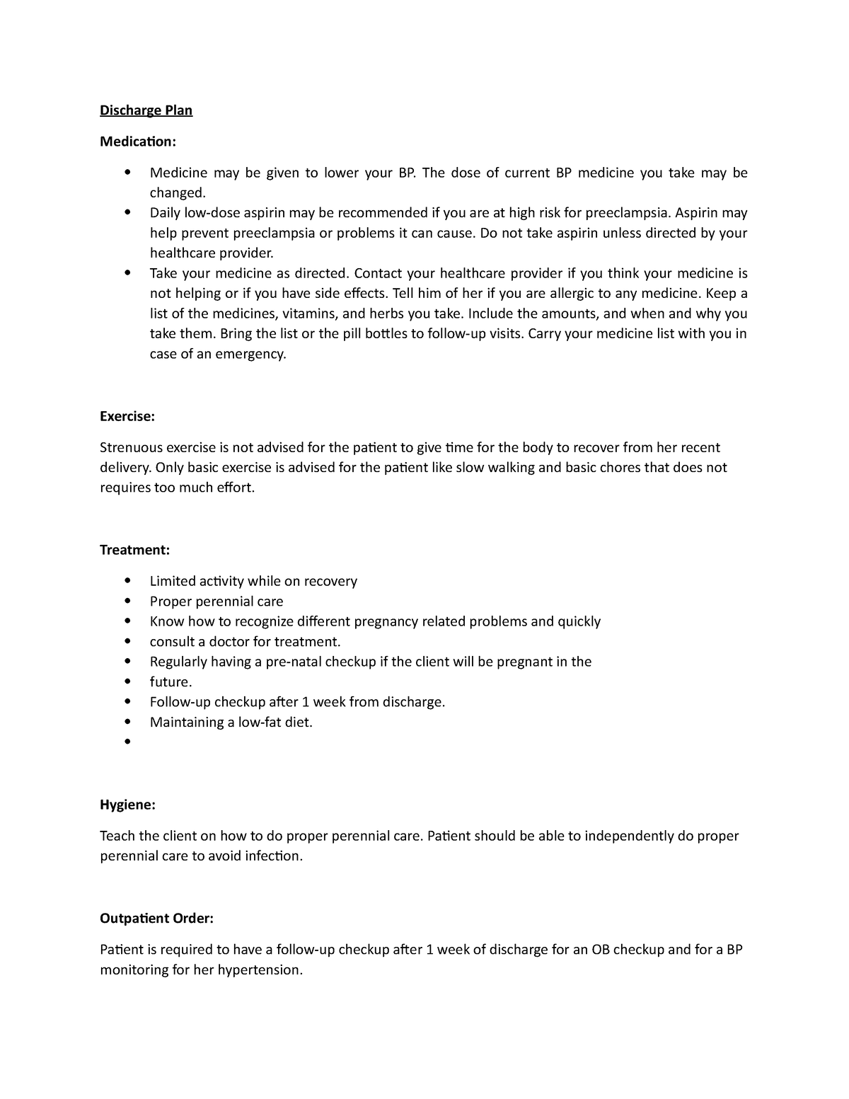 case study discharge planning