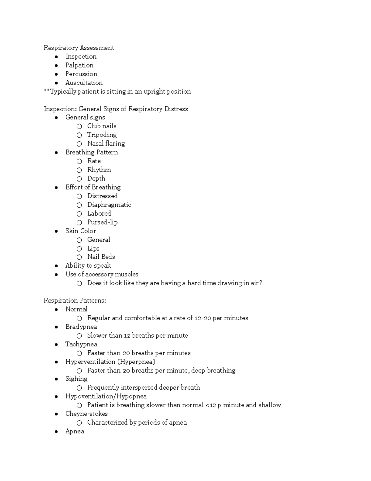 Respiratory health assessment questions picture