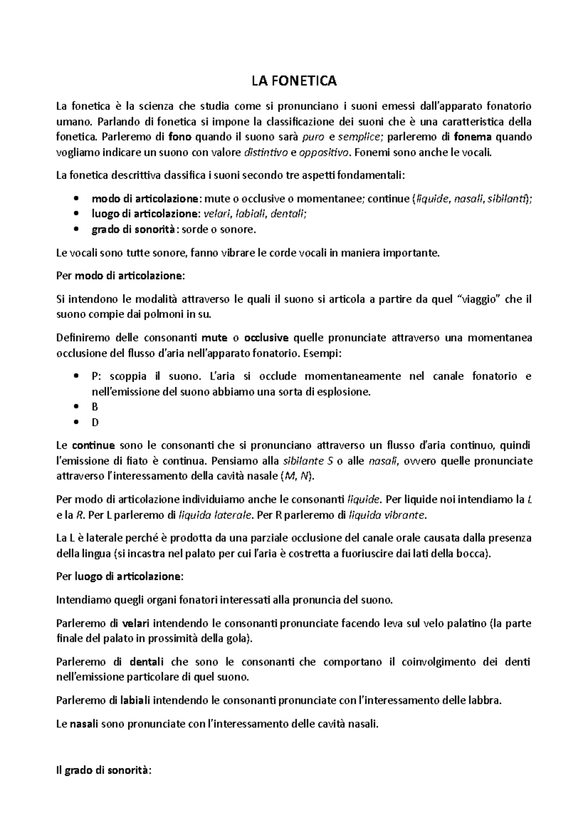 La fonetica latina - LA FONETICA La fonetica è la scienza che studia ...