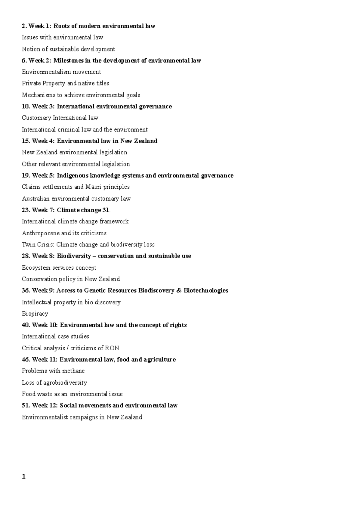 Enviro Law Notes 2 Week 1 Roots Of Modern Environmental Law Issues