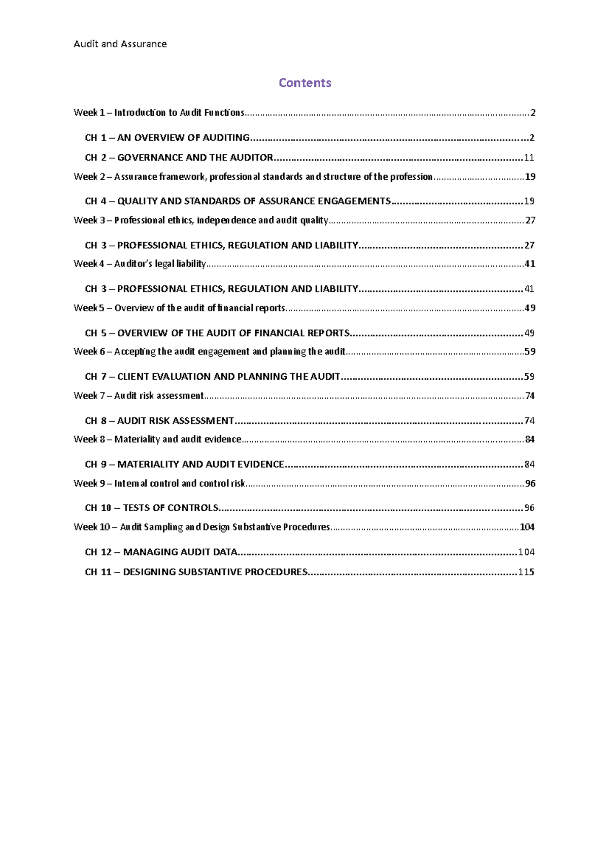 Audit notes - ACACT304 - TAFE NSW - Studocu