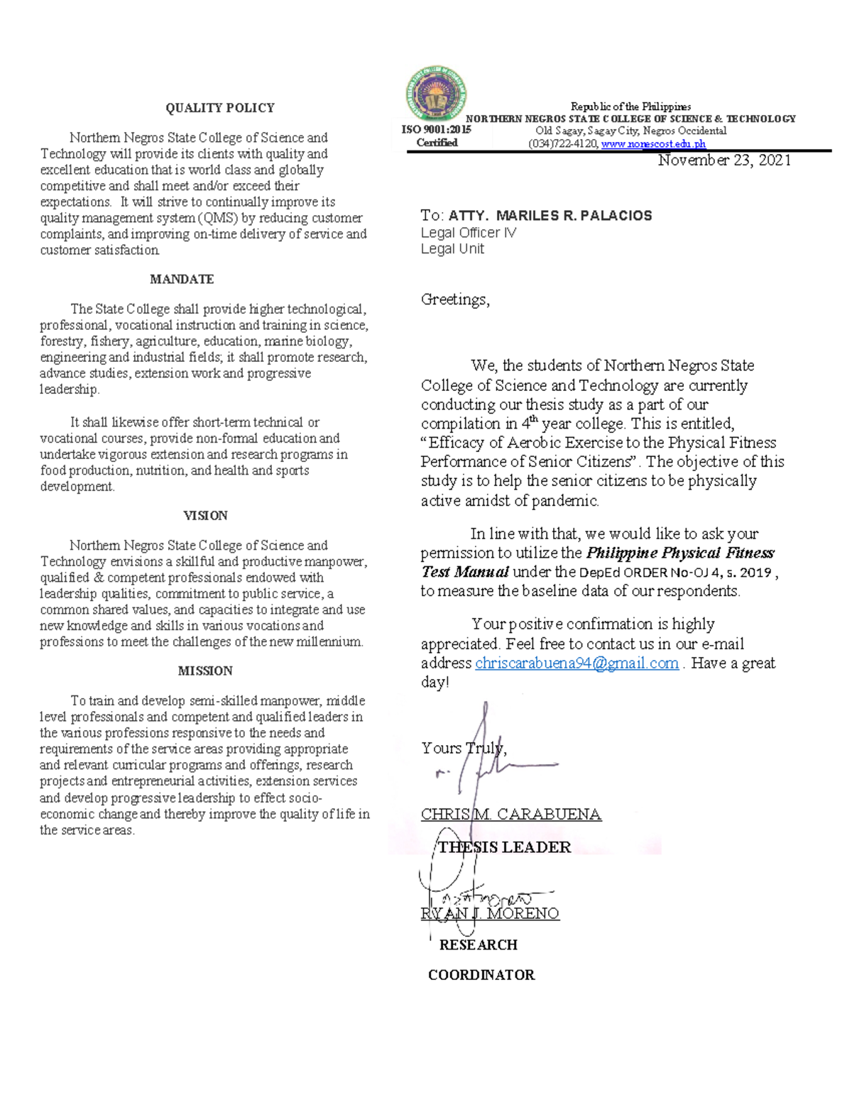 Authorization Letter - hfjbj - ISO 9001: Certified QUALITY POLICY ...